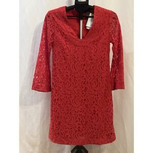 NWt Taylor Red Lace Dress Women's size 2